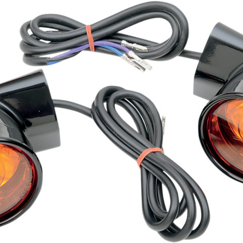 DRAG SPECIALTIES Bullet Turn Signal Lights FLT - Black Bullet-Style Turn Signals - Team Dream Rides