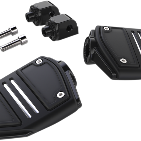 CIRO Twin Rail Footpeg - With Mount - Black - Softail Twin Rail Footrests - Team Dream Rides