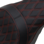 DRAG SPECIALTIES SEATS Forward Positioned Predator 2-Up Seat - Double Diamond - Red Stitched Forward Positioned Predator Seat - Team Dream Rides
