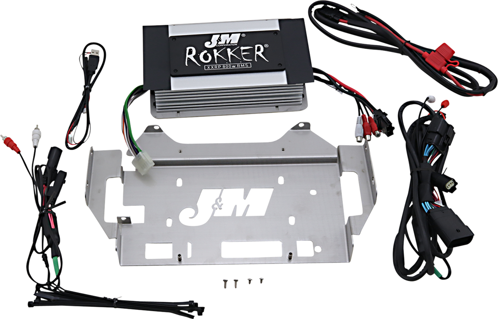 J & M 800w 4-Channel Rokker Amplifier - '14+ FLHT Rokker® XXR 800w 4-Channel DSP Programmable Amplifier Kit - Team Dream Rides
