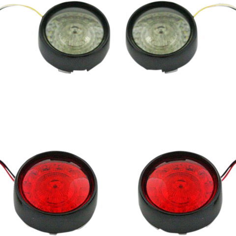 CUSTOM DYNAMICS Full Bullet Turn Signal Conversion Kit  - Black Complete Front & Rear Turn Signal Conversion Kit with Bullet Bezel Lenses - Team Dream Rides