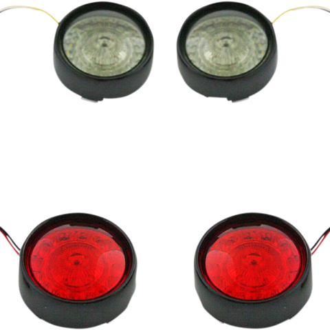 CUSTOM DYNAMICS Full Bullet Turn Signal Conversion Kit  - Black Complete Front & Rear Turn Signal Conversion Kit with Bullet Bezel Lenses - Team Dream Rides