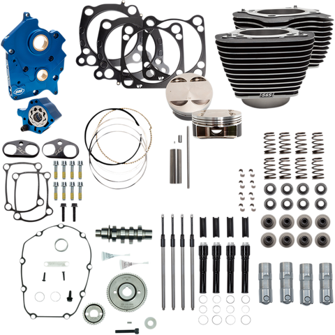 S&S CYCLE Power Package - Gear Drive - Oil Cooled - Highlighted Fins - M8 Power Package with Highlighted Fins and Black Pushrod Tubes - Team Dream Rides