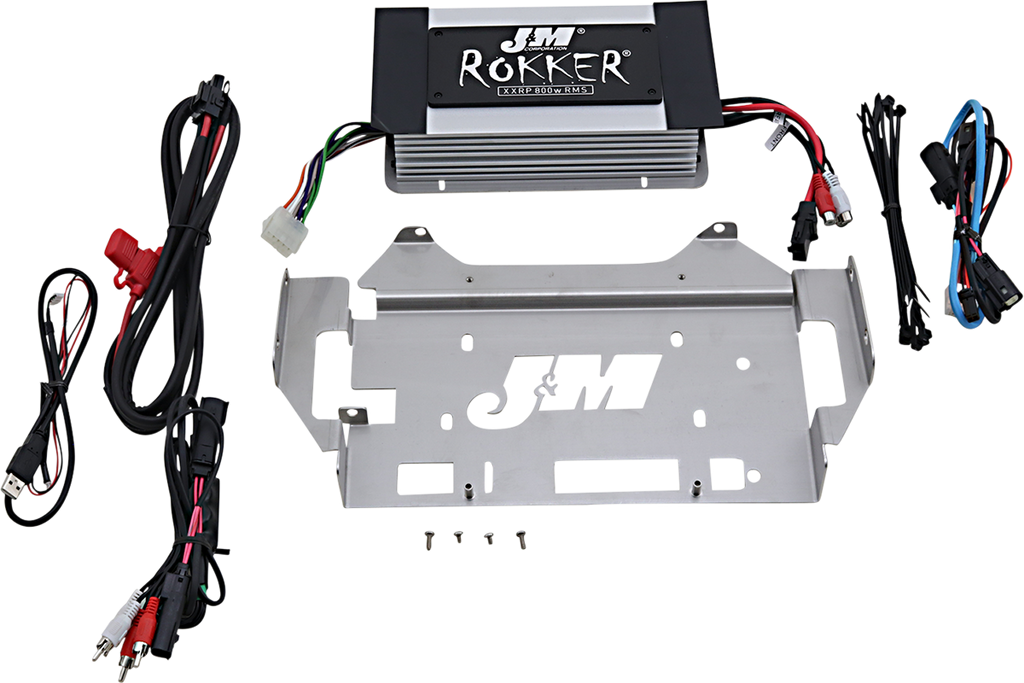 J & M 800w 4-Channel Rokker Amplifier - '14+ FLHX Rokker® XXR 800w 4-Channel DSP Programmable Amplifier Kit - Team Dream Rides