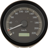 DRAG SPECIALTIES 3-3/8" KM/H Universal Programmable Electronic Speedometer - Black Bezel - Black Face 3-3/8" Programmable Electronic Speedometer - Team Dream Rides