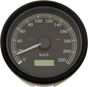 DRAG SPECIALTIES 3-3/8" KM/H Universal Programmable Electronic Speedometer - Black Bezel - Black Face 3-3/8" Programmable Electronic Speedometer - Team Dream Rides