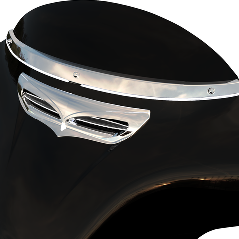 CIRO Windshield Trim - Chrome - FL 14+ Steel Windshield Trim — LED Accent Lights - Team Dream Rides