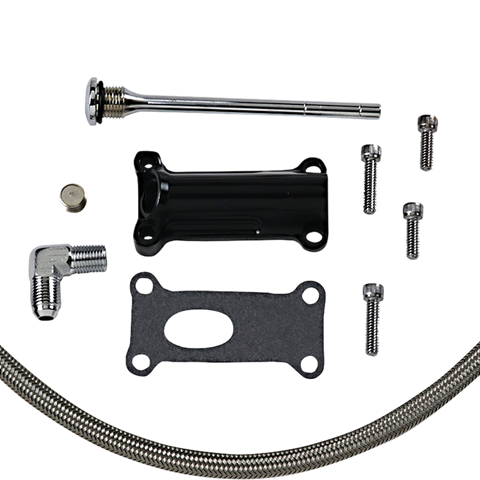 DRAG SPECIALTIES Engine Oil Spout Kit - Black Engine Oil Spout - Team Dream Rides