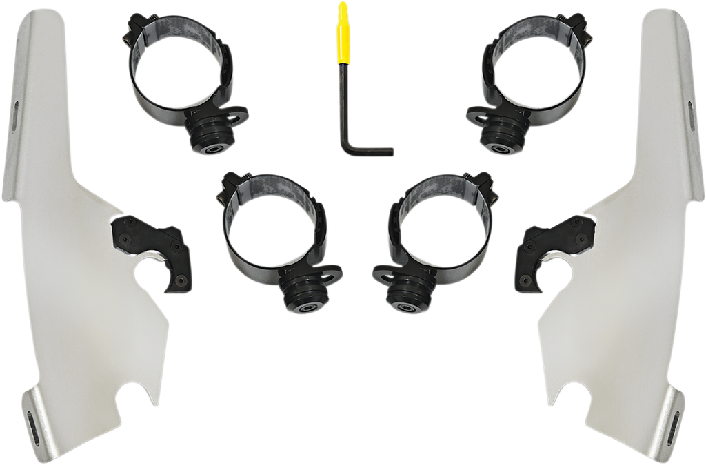 MEMPHIS SHADES HD Batwing - Mounting Kit - Polished - FLSB Batwing Fairing Trigger-Lock Mounting Kit - Team Dream Rides