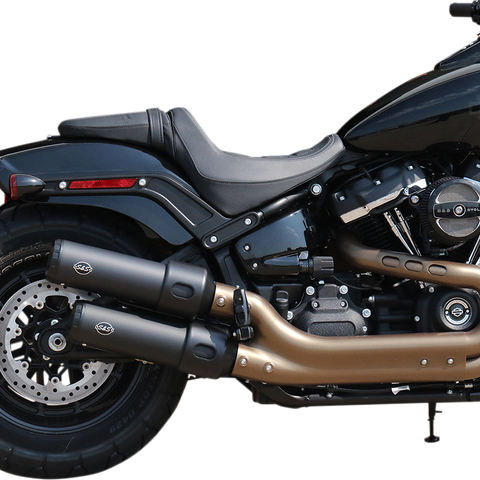S&S CYCLE Ceramic Black Grand National Mufflers for Fat Bob Grand National Slip-On Mufflers - Team Dream Rides