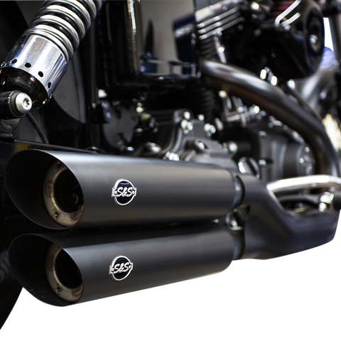 S&S CYCLE Slash Cut Mufflers - Black Slash Cut Slip-On Mufflers - Team Dream Rides