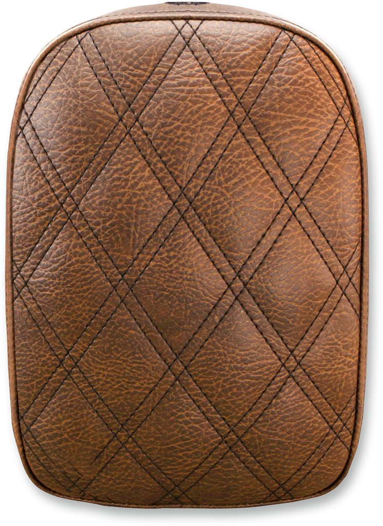 SADDLEMEN Lattice Stitched Pad - Brown -  7" Detachable Pillion Pad - Team Dream Rides