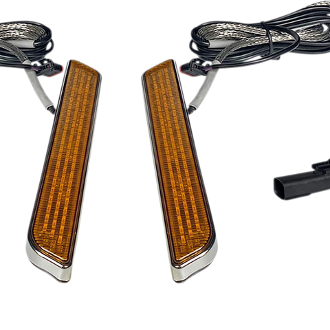 CUSTOM DYNAMICS LED Fork Light - Amber - Chrome LED Front Fork Lightz™ - Team Dream Rides