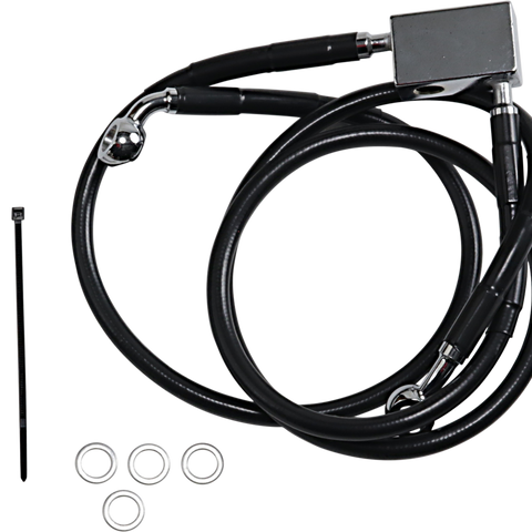 DRAG SPECIALTIES Brake Line - Rear - Black - +3