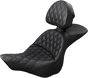 SADDLEMEN Explorer Seat - Lattice Stitched - Backrest - FXSB Explorer LS  Seat - Team Dream Rides