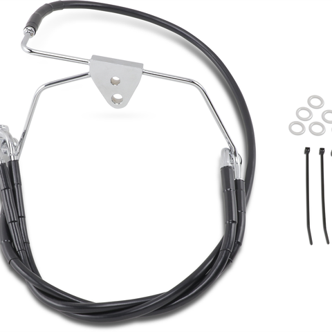 DRAG SPECIALTIES Brake Line - Front - Black - +6