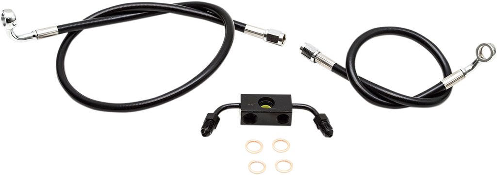 LA CHOPPERS Brake Line - Mini - XL - Black - ABS Black Braided Brake Line Kit - Team Dream Rides