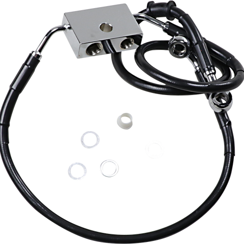 DRAG SPECIALTIES Front Brake Line - XL - Black +6