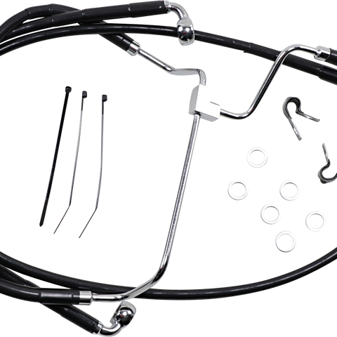 DRAG SPECIALTIES Brake Line - Front - Black - +10