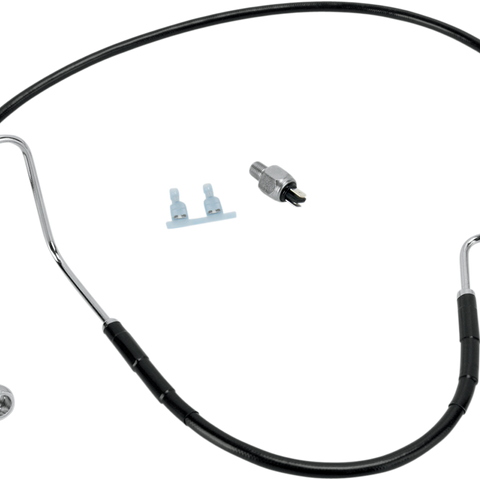 DRAG SPECIALTIES Brake Line - Rear - Black Stainless Steel Brake Line Kit - Team Dream Rides