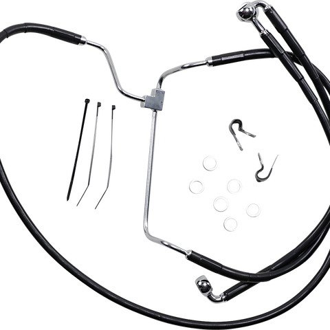 DRAG SPECIALTIES Brake Line - Front - Black - +8