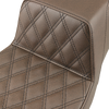 SADDLEMEN Step Up Seat - Driver Lattice Stitched - Brown Step Up Seat — Front Lattice Stitch - Team Dream Rides