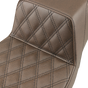 SADDLEMEN Step Up Seat - Driver Lattice Stitched - Brown Step Up Seat — Front Lattice Stitch - Team Dream Rides