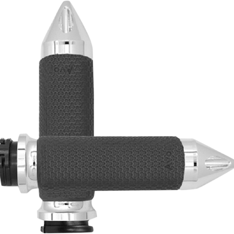 AVON GRIPS Large Chrome Memory Foam Spike Grips Vibration Dampening Memory Foam Grips - Team Dream Rides