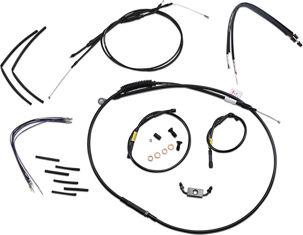 BURLY BRAND Black Vinyl Jail Bar Cable Kit for 14" Handlebars Jail Bar Cable Kit - Team Dream Rides