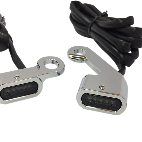 DRAG SPECIALTIES LED Handlebar Marker Lights - Mech. Clutch - Chrome/Smoke LED Handlebar Marker Lights - Team Dream Rides