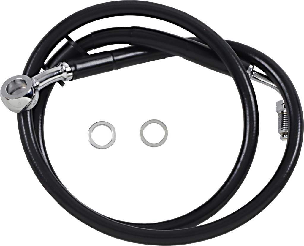 DRAG SPECIALTIES Brake Line - +6" - Black - '18-'20 Softail Extended Length Stainless Steel Brake Line - Team Dream Rides