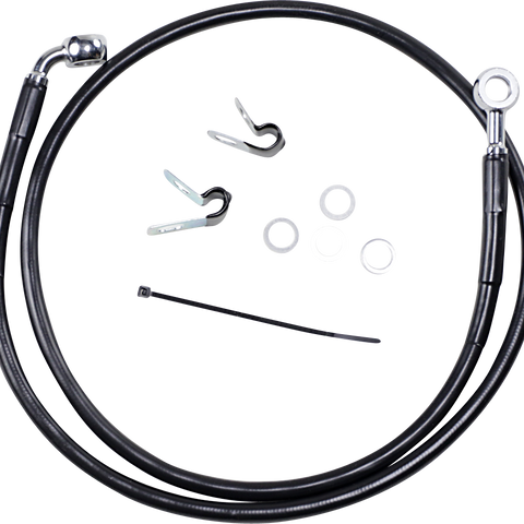 DRAG SPECIALTIES Brake Line - Front - Black - +4