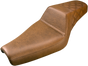 SADDLEMEN Step Up Seat - Rear Lattice Stitched - Brown - XL  with 3.3 Gallon Tanks Step Up Seat — Rear Lattice Stitch - Team Dream Rides