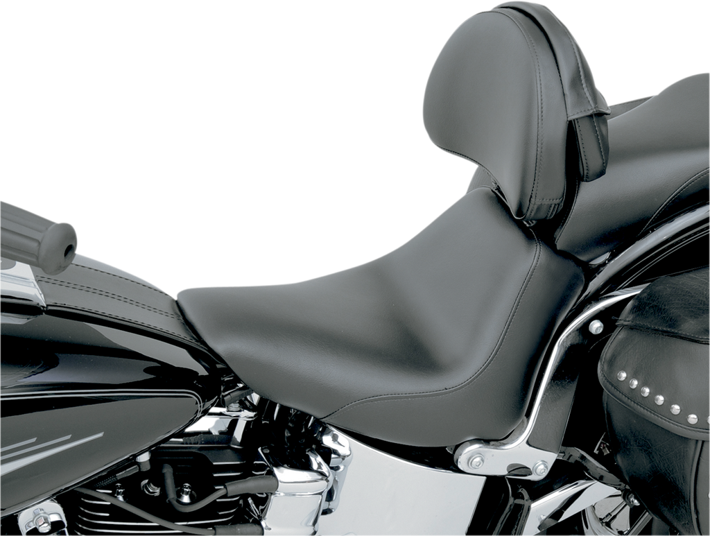 SADDLEMEN Heels Down Seat - Backrest - FXST Heels Down Solo Seat - Team Dream Rides