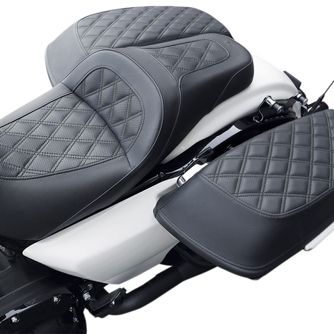 SADDLEMEN Saddlebag Cover - Lattice Stitch - Bagger Bagger Lid Cover - Team Dream Rides