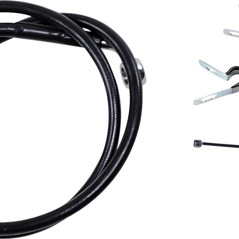 DRAG SPECIALTIES Brake Line - Front - XL883 '04-'10 - Black Stainless Steel Brake Line Kit - Team Dream Rides