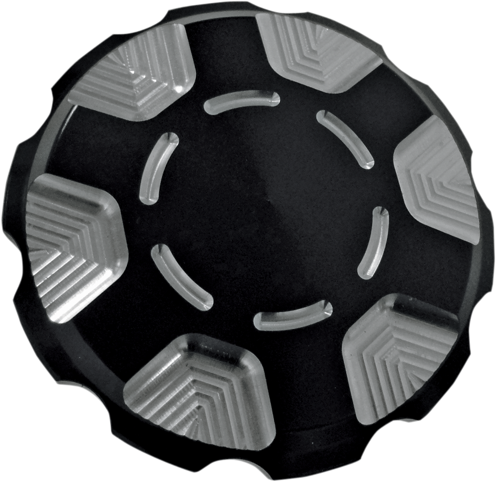 JOKER MACHINE Gas Cap - Black - Serrated - Techno Gas Cap — Techno - Team Dream Rides