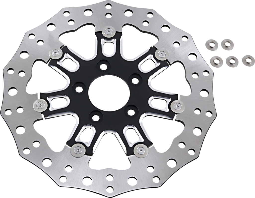 ARLEN NESS Front Rotor - 7 Valve - 11.8" - Black Two-Piece Floating Brake Rotor - Team Dream Rides