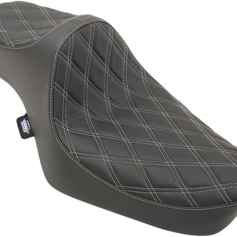 DRAG SPECIALTIES SEATS Predator III Seat - Double Diamond - Silver Thread - XL Predator III Seat - Team Dream Rides