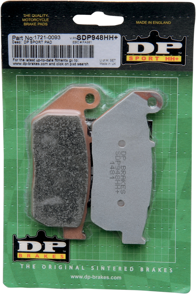 DP BRAKES Sintered Metal Brake Pads - Sportster - SDP948HH Sintered Metal Harley/Buell Brake Pads - Team Dream Rides