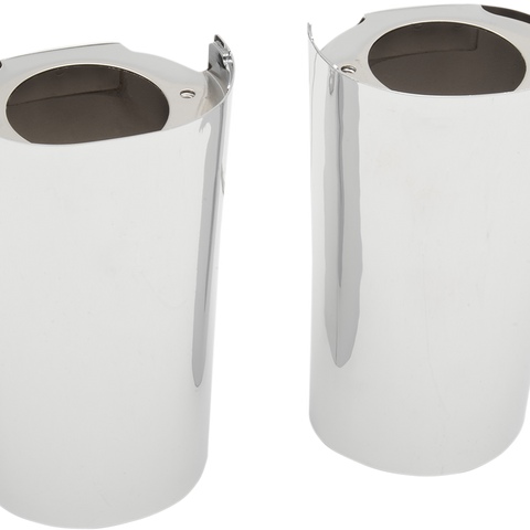 DRAG SPECIALTIES Fork Slider Covers - Chrome - Smooth - Extended +2