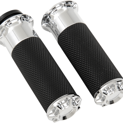 ARLEN NESS Chrome Beveled Grips for TBW Fusion Beveled Grips - Team Dream Rides