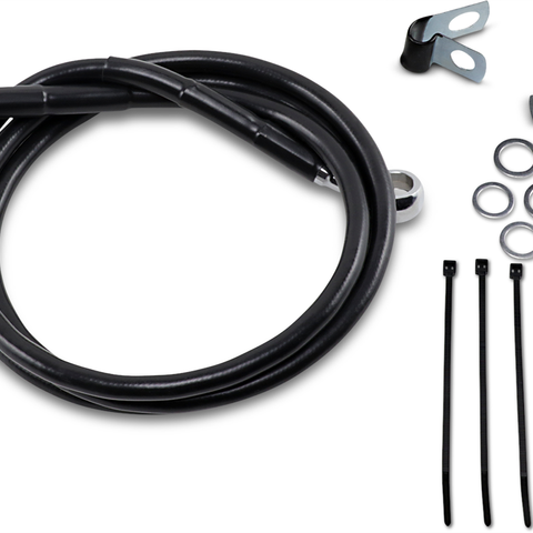 DRAG SPECIALTIES Brake Line - Front - Black - +6