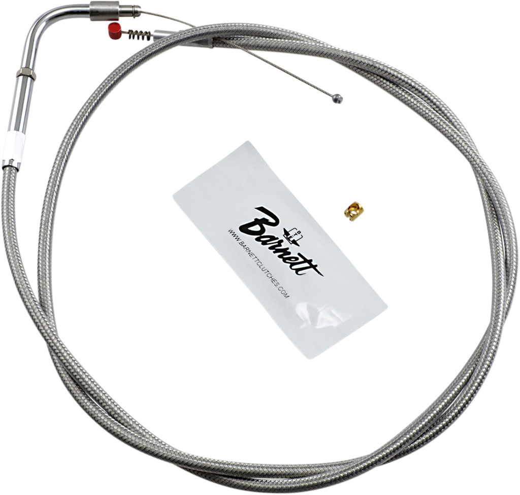 BARNETT Extended 6" Stainless Steel Idle Cable for '02 - '07 FLHR Stainless Steel Throttle/Idle Cable - Team Dream Rides