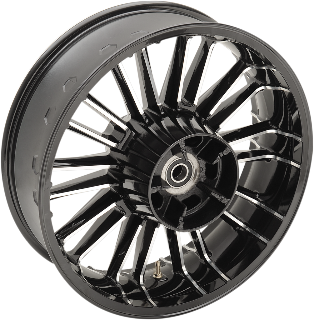 COASTAL MOTO Rear Wheel - Atlantic - 18" - Black - With ABS - 09+ FL Atlantic Precision Cast 3D Wheel - Team Dream Rides