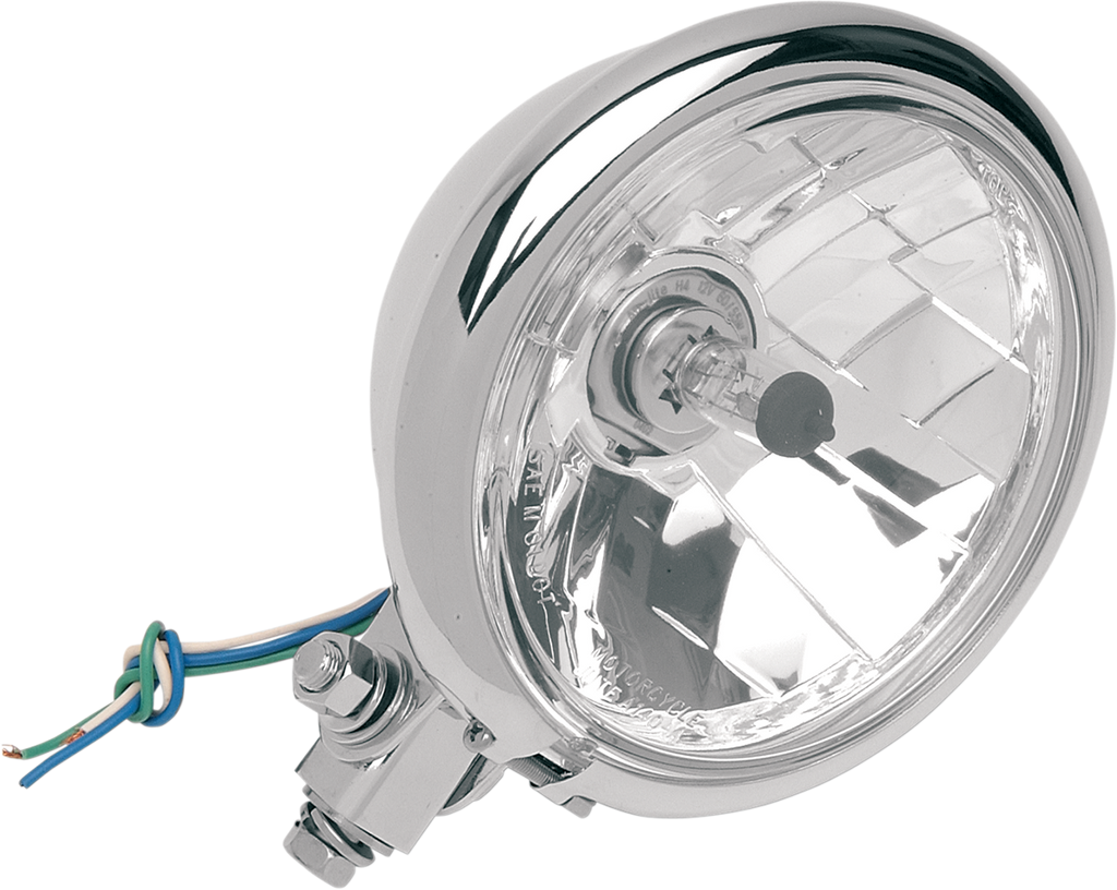 DRAG SPECIALTIES Bottom Mount Springer Headlight - 5-3/4" - Chrome 5-3/4" Diamond-Style Bottom-Mount Headlight Assemblies for Springer - Team Dream Rides