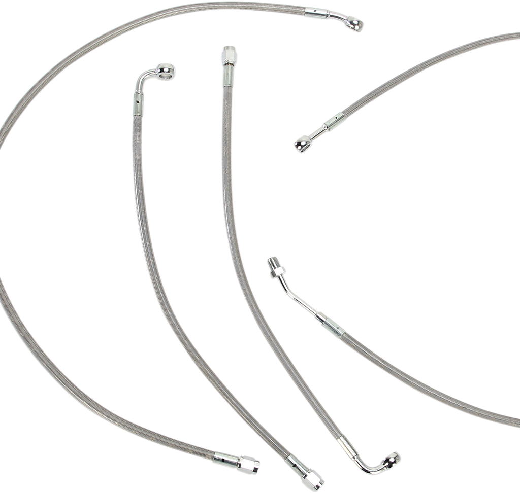 BURLY BRAND Complete Stainless Braided Handlebar Cable/Brake Line Kit For 15" Ape Hanger Handlebars Complete Stainless Braided Handlebar Cable/Brake Line Kit - Team Dream Rides