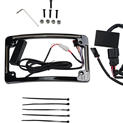 CUSTOM DYNAMICS All in One License Plate Frame - Black Plug & Play Run/Brake/Turn LED Radius License Plate Frame - Team Dream Rides