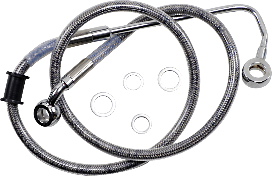 DRAG SPECIALTIES Brake Line - FLSTN '15-'17 - Stainless Steel Standard Length Brake Line Kit - Team Dream Rides