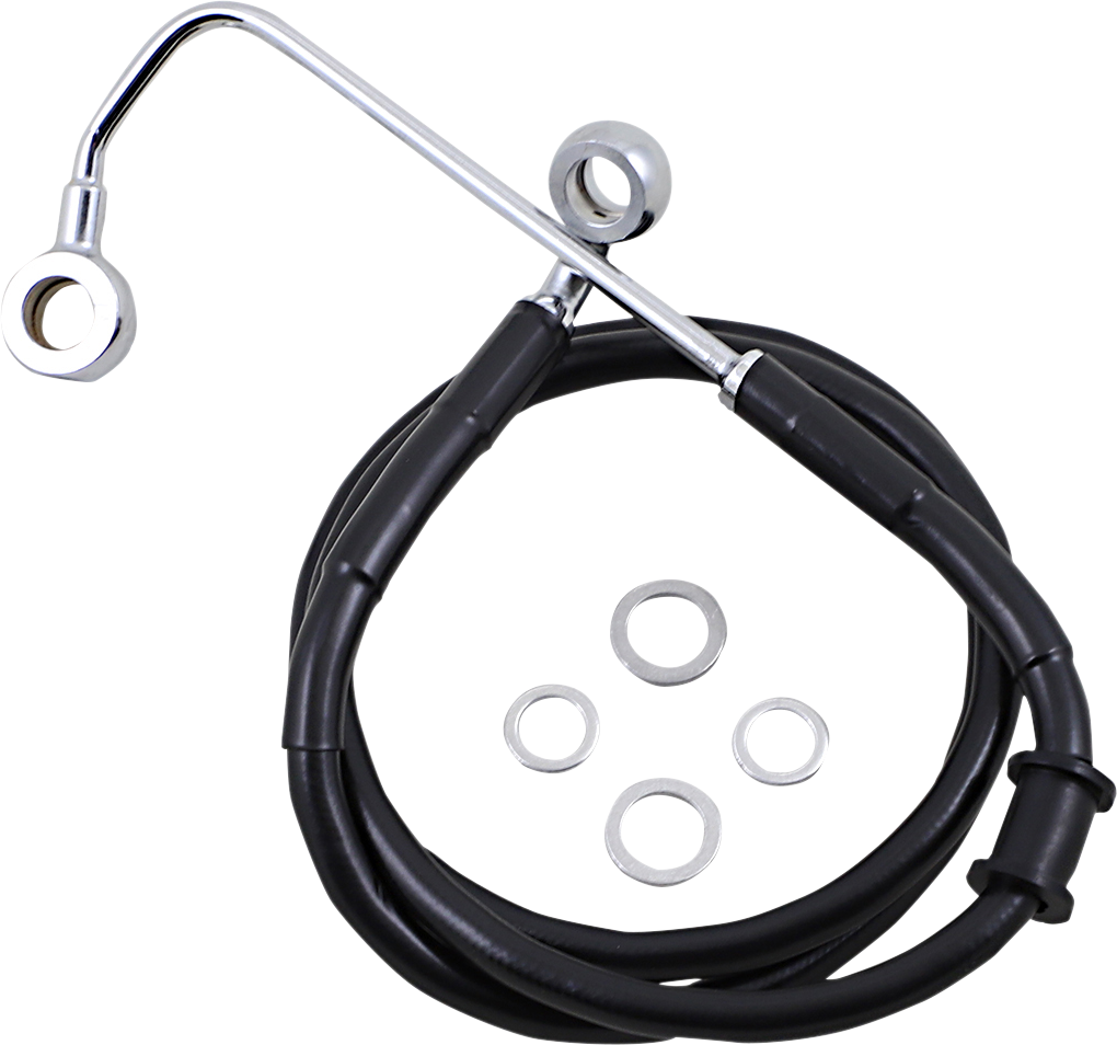 DRAG SPECIALTIES Brake Line - +10" - Black - '15-'17 Softail Extended Length Stainless Steel Brake Line - Team Dream Rides